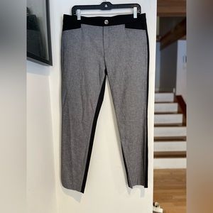 NWT Banana Republic “Sloan” cropped stretch cotton pants, black/grey, size 10R